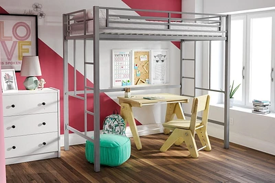 Lit Mezzanine en Métal Brittain Your Zone, Argent