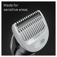 Tond. pr le corps Braun BG5340, pr hommes, poitrine, aisselles, aine et plus, incl. 2 peignes de 1-11 mm, techn. SkinShield pr util. en douceur, étanche, 100 min