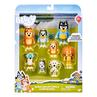 BLUEY MULTIPACK DE 8 FIGURES - EXCLUSIVITÉ WALMART 8 figurines incluses