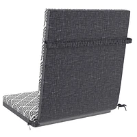 Coussin de siège pour patio à dossier haut Géo noir Mainstays 111,8 cm x 48,3 cm x 6,4 cm Réversible