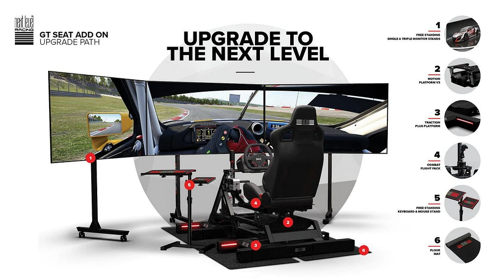 Siège complémentaire GT de Next Level Racing® pour socle de volant DD/2.0