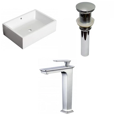American Imaginations AI-34040 20 pouces Au-dessus du navire blanc de compteur de W pour le perçage de bâti de plate-forme de bâti de plate-forme