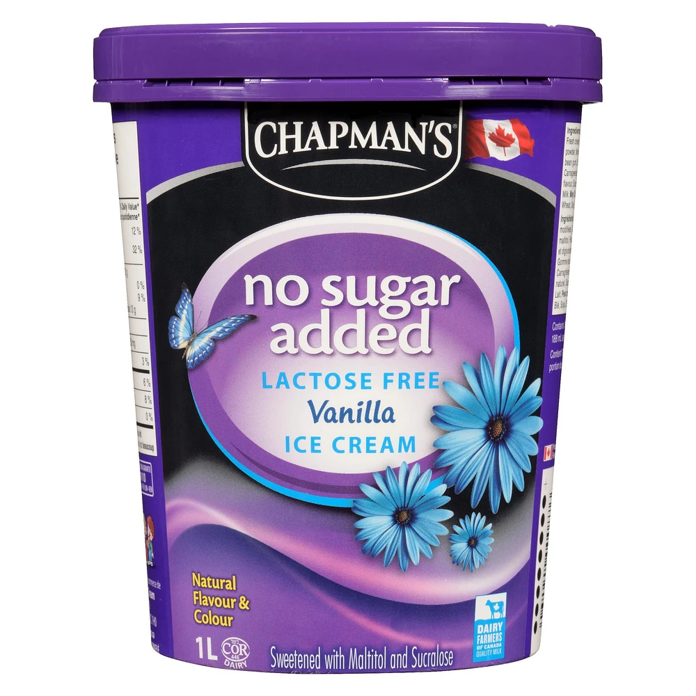 Chapman's No Sugar Added/Lactose Free Vanilla Ice Cream, 1L