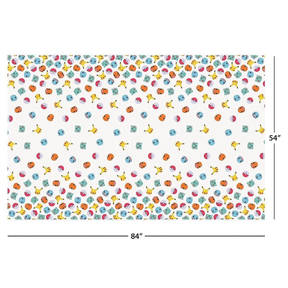 Nappe rectangulaire en plastique Pokémon 54" x 84" - Pliage court