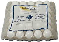 Island Gold 2.5 Dozens Large White Eggs, 30 eggs / tray