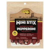 Harvest Gluten Free Mini-Stix Mesquite BBQ Pepperoni, 250 g