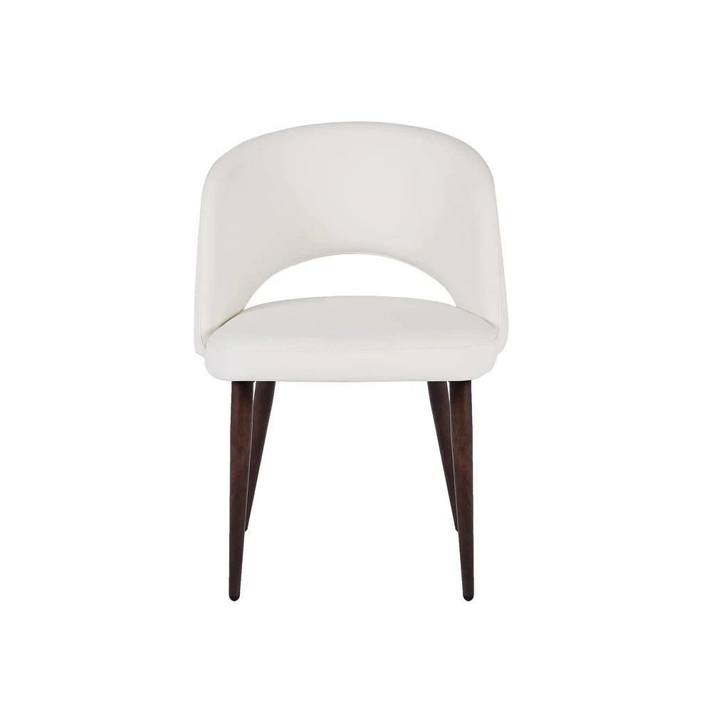Take Me Home Executive Armless Dining Chair – Mid-Century Style with Premium PU Leather Upholstery and Sturdy Walnut Legs, Perfect for Modern Dining Spaces"