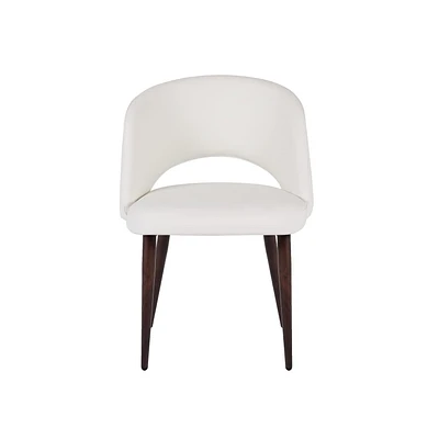 Chaise de salle à manger sans accoudoirs Take Me Home Executive – Style milieu de siècle avec revêtement en cuir PU de qualité supérieure et pieds en noyer robustes, parfaite pour les salles à manger