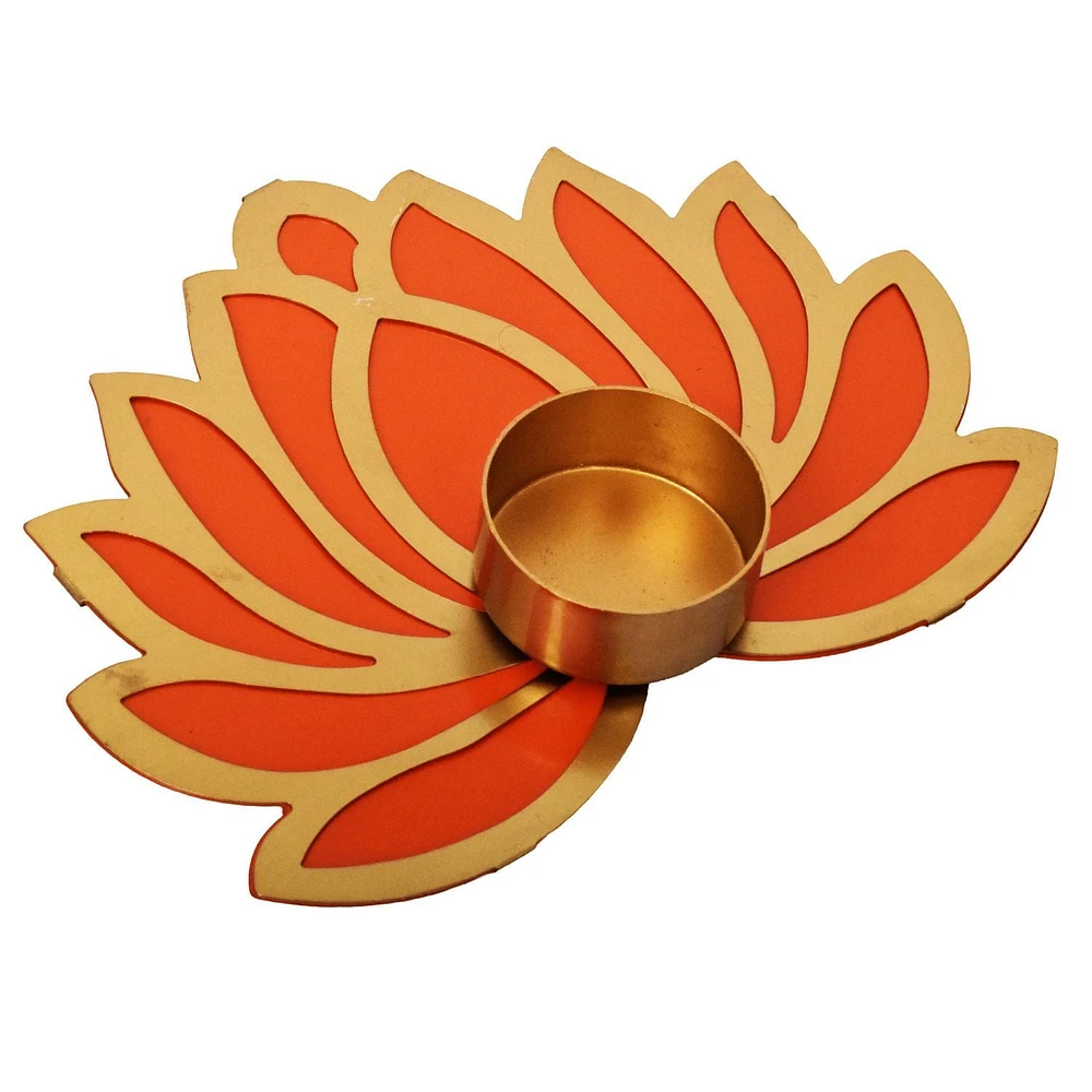 Way To Celebrate Diwali Decoration Lotus Tealight Holder Dual Tone Finish 6 inch