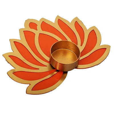 Way To Celebrate Diwali Decoration Lotus Tealight Holder Dual Tone Finish 6 inch