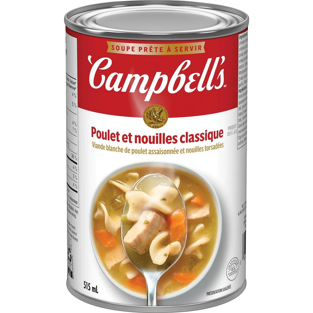 Campbell's® Ready to Serve Classic Chicken Noodle Soup, Shelf Stable, Ready to Serve Soup 515 mL