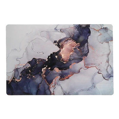 IH Casa Decor Plastic Placemat Marbing Black And Gold - Ensemble De 12