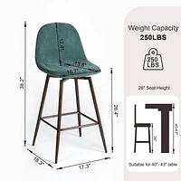 Homy Casa Contemporary Set of 2 Barstool Swivel Counter Stools - Upholstered Ergonomics Seat Barstools for Kitchen Island Dining Room