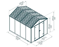 Cabanon de jardin gris foncé Rubicon de 8 pi x 10 pi