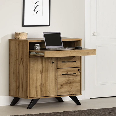 Meubles South Shore Flam Bureau secrétaire multifonctions Chêne nordique