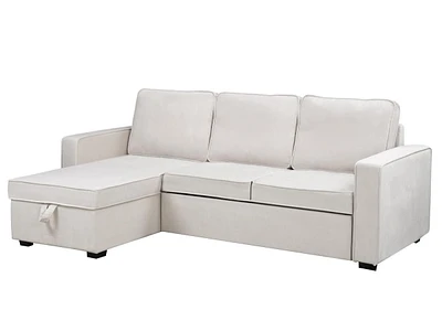 Adelaina Sectional Sofa Bed, Beige