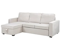 Adelaina Sectional Sofa Bed, Beige