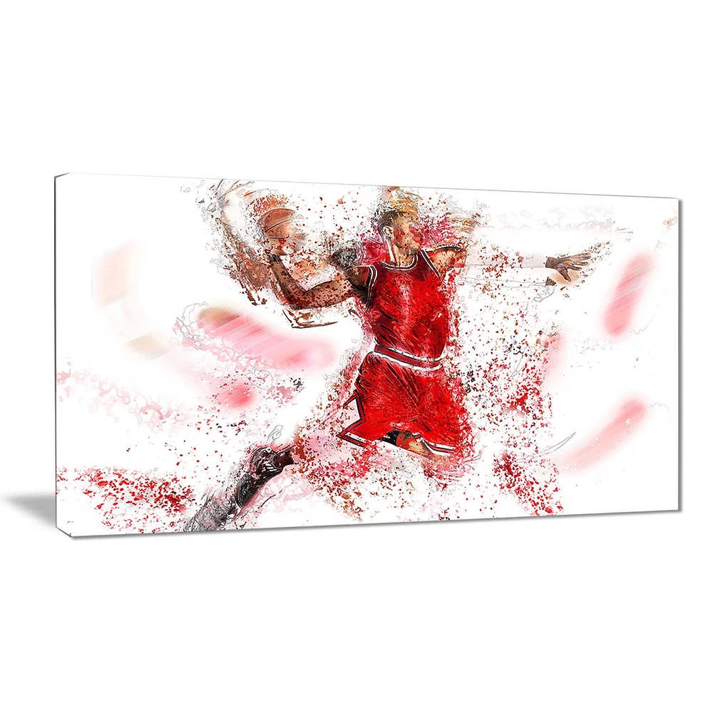Design Art Basketball Slam Dunk Canvas Wall Art