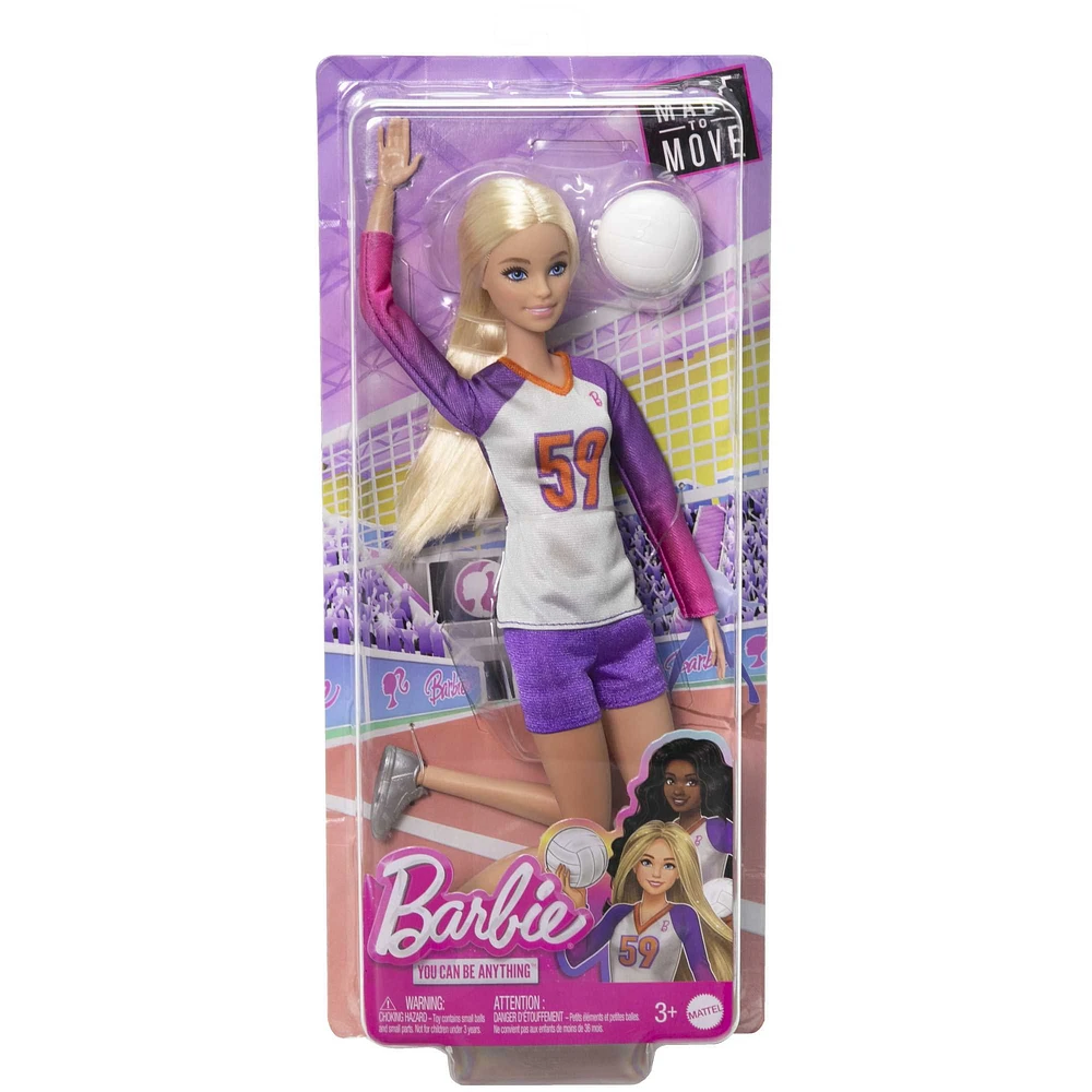 Barbie-Métiers-Poupée Barbie articulée Joueuse de Volleyball