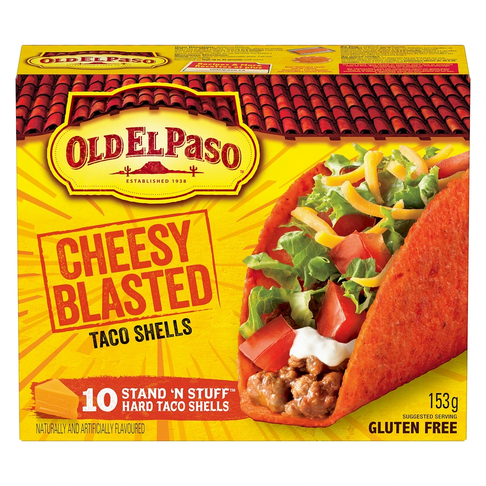 Old El Paso Stand n' Stuff Taco Shells, Cheesy Blasted, Gluten Free, 153 g, 10 ct, 153 g
