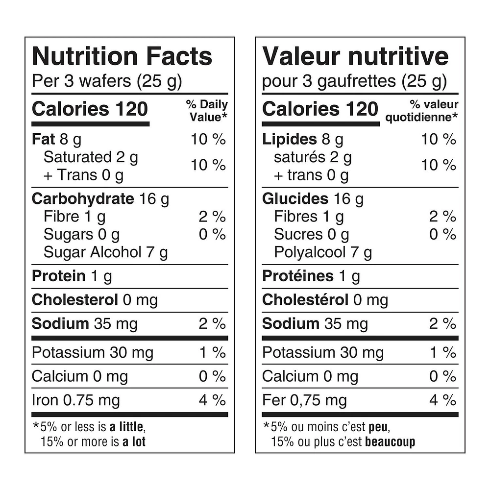Gaufrettes au chocolat sans sucre ajouté de VOORTMAN 250 g