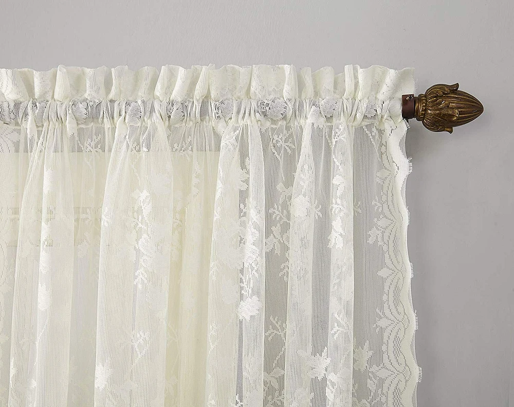 918 Floral Lace Rod Pocket Panel