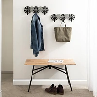 hometrends Spinoza Plaque with Hooks Set, Black/Gold
