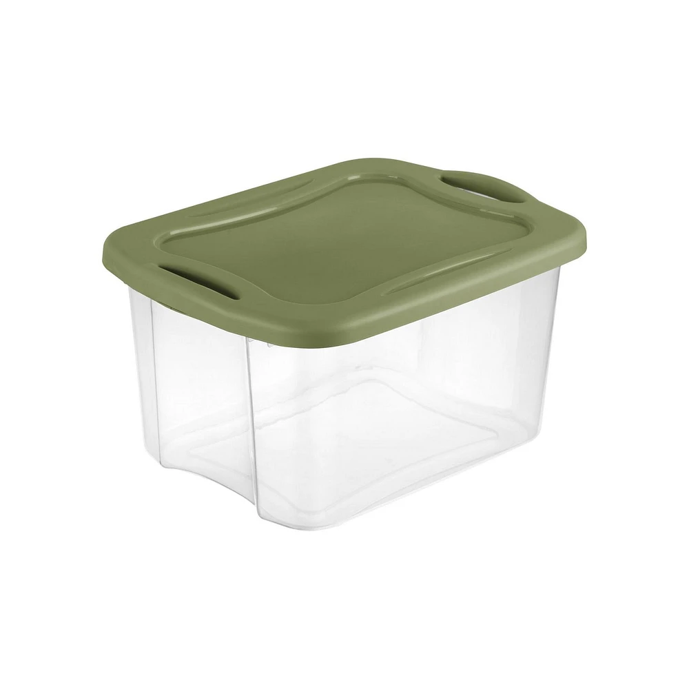 Sterilite 38 L EZ Carry Clear/Sage Legume, 38L