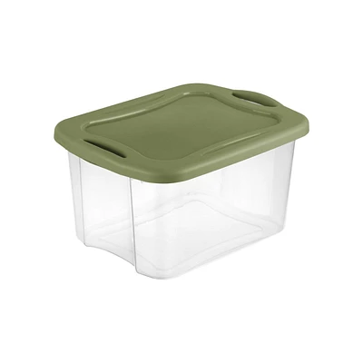 Sterilite 38 L EZ Carry Clear/Sage Legume, 38L