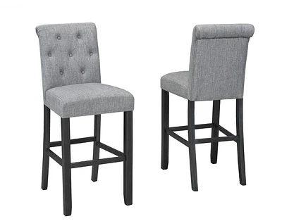 Tabouret de bar touffeté Soho 29 po , ensemble 2 pièces, Gris