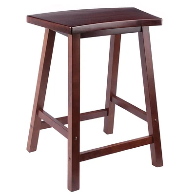 Tabouret de comptoir Katashi 24 po en forme d'éventail fini noyer