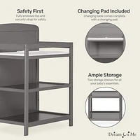 Dream On Me Anna 4 in 1 Full Size Crib and Changing Table Combo, Model #678, Two Storage Shelves