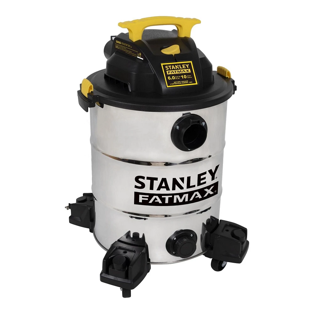 Stanley Fatmax 6HP 10 Gallon Stainless Steel Wet/Dry Vacuum