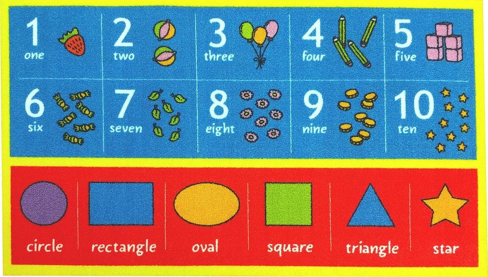 KC Cubs collection de récréation Alphabet ABC, nombres et formes d'apprentissage éducatif et tapis de jeu pour enfants et enfants chambres et salle de jeux