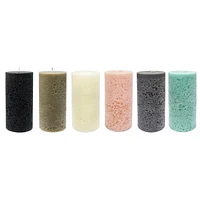 Hometrends 6" Bougie pilier parfumée AMBRE FONCÉ ET PIVOINES 3" diamètre x 6" hauteur