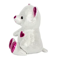 Jouet rembourré en forme d'ours Way to celebrate! en sequin doux de couleur argent