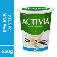 Activia Probiotic Yogurt, Vanilla, Fat Free, 650 g