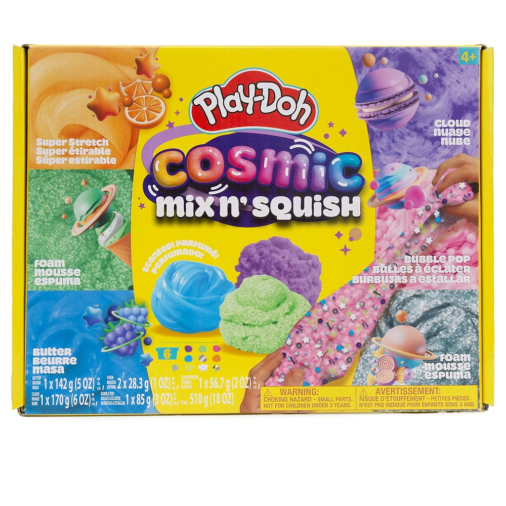 Play-Doh Pâtes à modeler cosmiques variées mélanger et écraser - nuage, beurre, mousse, bulles éclatantes, super étirable