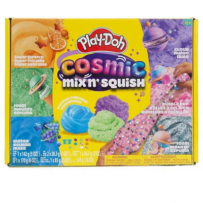 Play-Doh Pâtes à modeler cosmiques variées mélanger et écraser - nuage, beurre, mousse, bulles éclatantes, super étirable