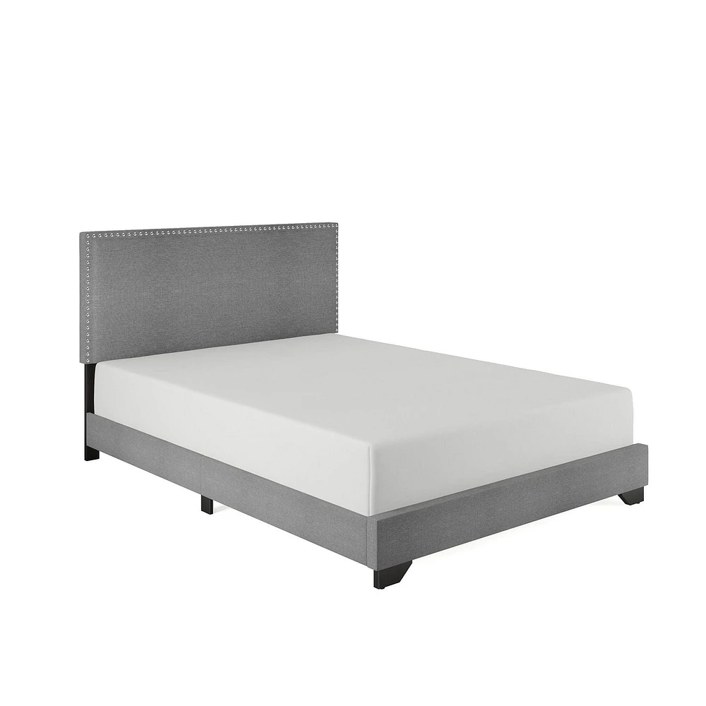 Skylar Upholstered Full Platform Bed with Nail Head Trim, by Hillsdale Living Essentials