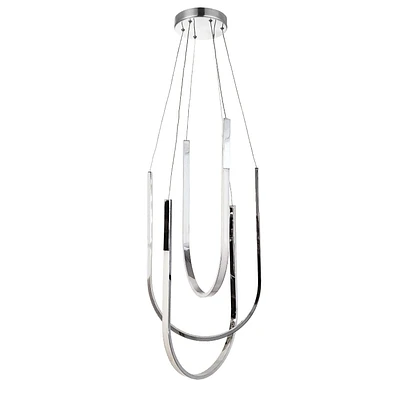 Suspension Pacari - 54W - Chrome Poli - Diffuseur Silicone Blanc