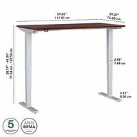 Bureau assis-debout électrique à hauteur réglable 60L x 30P Move 40 Series de Bush Business Furniture, blanc