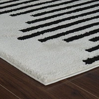 Rug Branch Domus Abstract Indoor Area Rug, Cream Black, Modern - Living Room, Bedroom, Dining Room