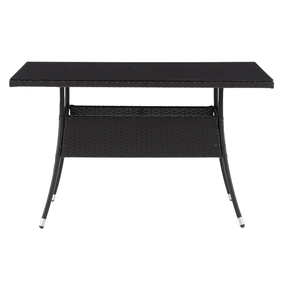 Table de salle à manger rectangulaire - Finition noire