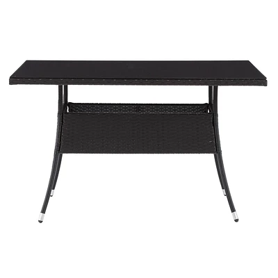 Table de salle à manger rectangulaire - Finition noire