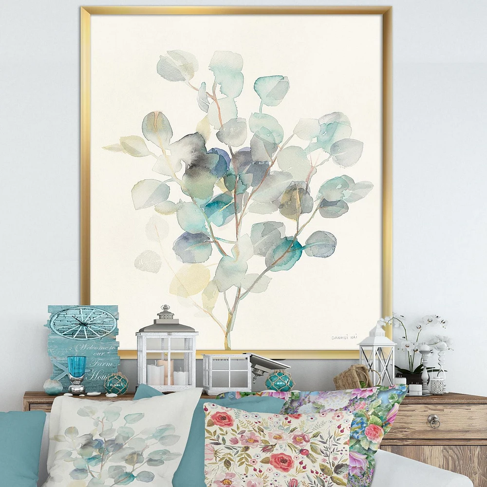 Designart Feuilles d'eucalyptus I Art mural encadré