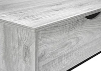 Monarch Specialties  Table Basse, 42" L, Rectangulaire, Cocktail, Toit Relevable, Gris, Métal Noir, Contemporain, Moderne
