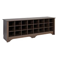 Prepac 60 in W x 20.25 in H x 15.5 in D Shoe Cubby Bench, Multiple Finishes