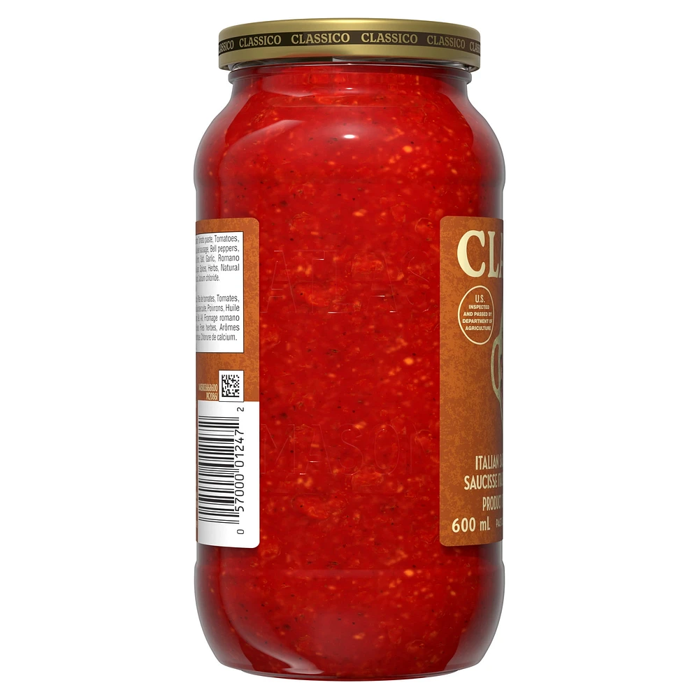 Classico Tomate saucisse Italienne Poivron Oignon 600ML Classico Tomate saucisse Italienne Poivron Oignon 600ML