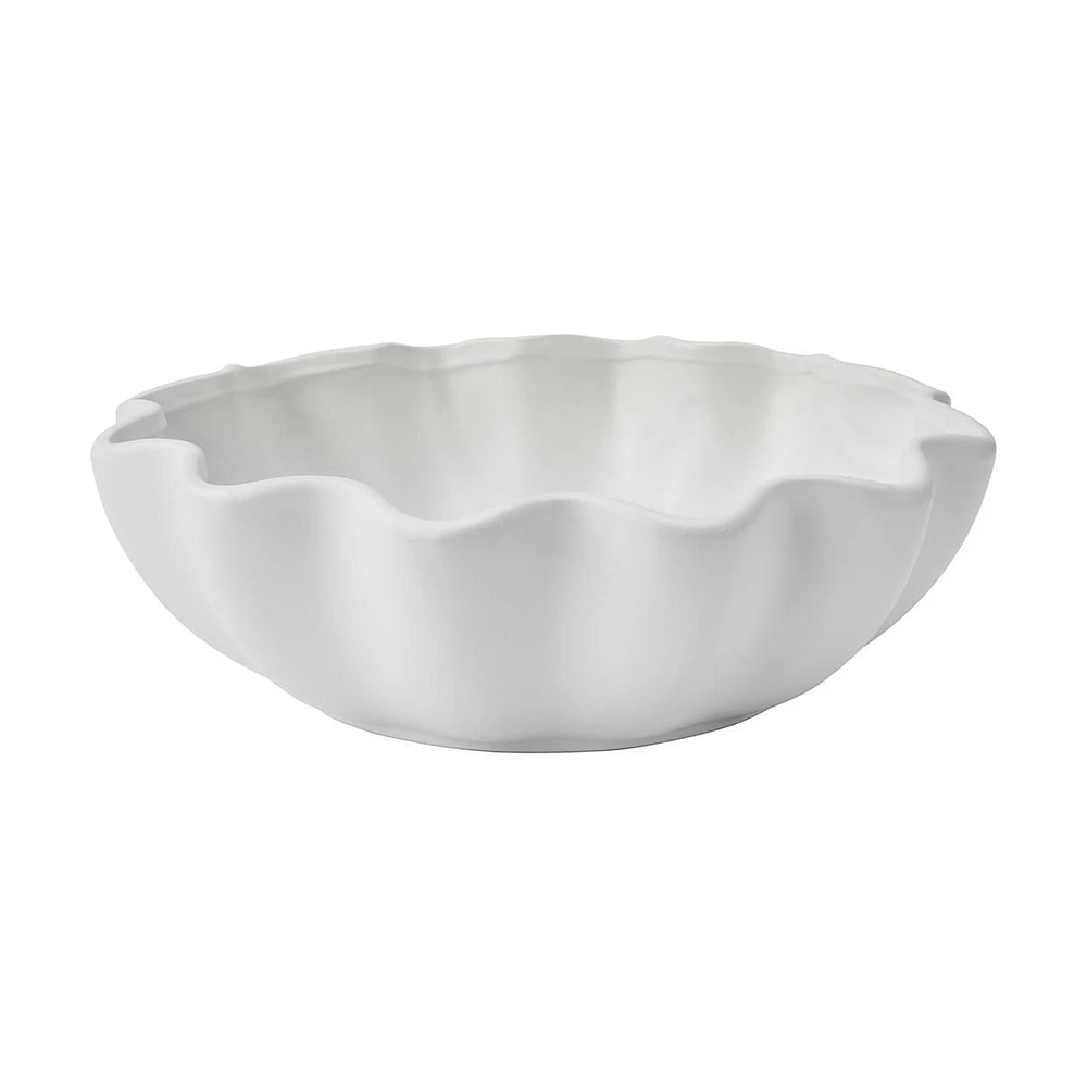 Bol blanc à bord ondulé
